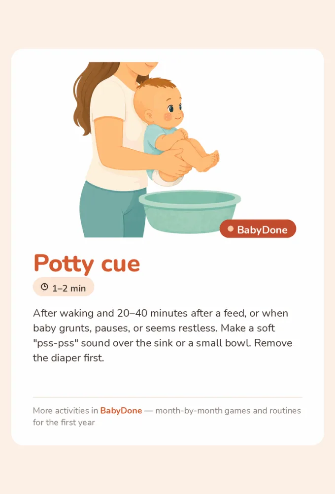Potty cue card
