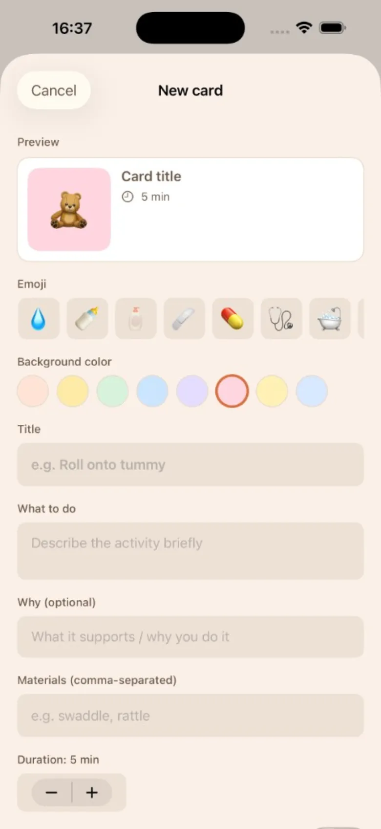 Create card