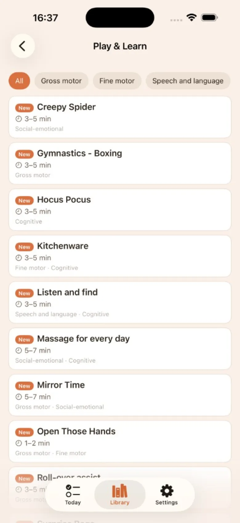 Activity list